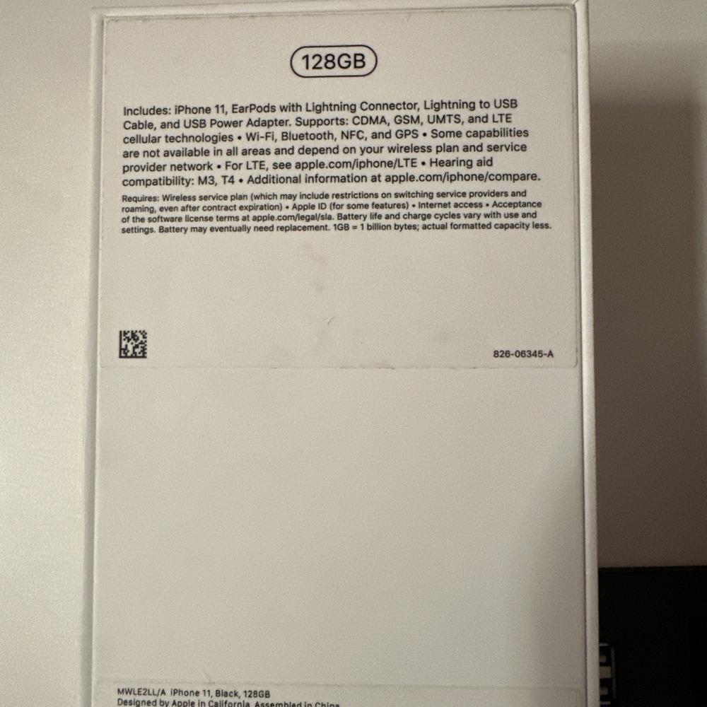 iPhone 11 Black (2) BOXES ONLY Empty, One is 64 GB and 128 GB boxes only - Picture 5 of 7